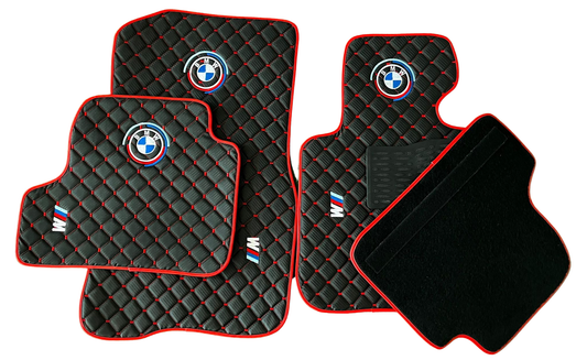 For BMW X7 M50i Carbon Car Floor Mats Custom fit Leather for all BMW M Colorful Waterproof Carpet Liner