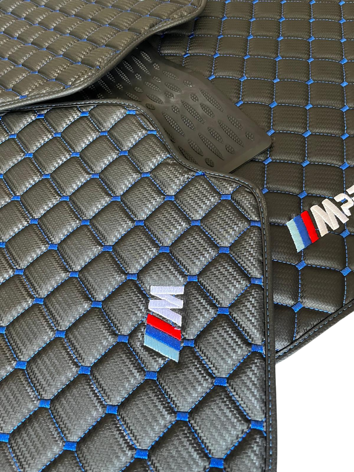 For BMW 328i M Performance Carbon Car Floor Mats Custom fit Leather for all BMW M Performance Waterproof Carpet Liner