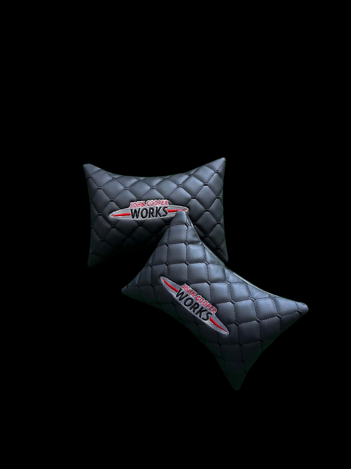 For Mini Cooper John Cooper Leather Neck Pillows for Cars - Premium Comfort and Style (2 PCS)