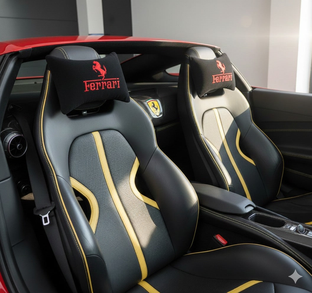 For F E R A R I Neck Pillows for Cars - Premium Comfort and Style (2 PCS)