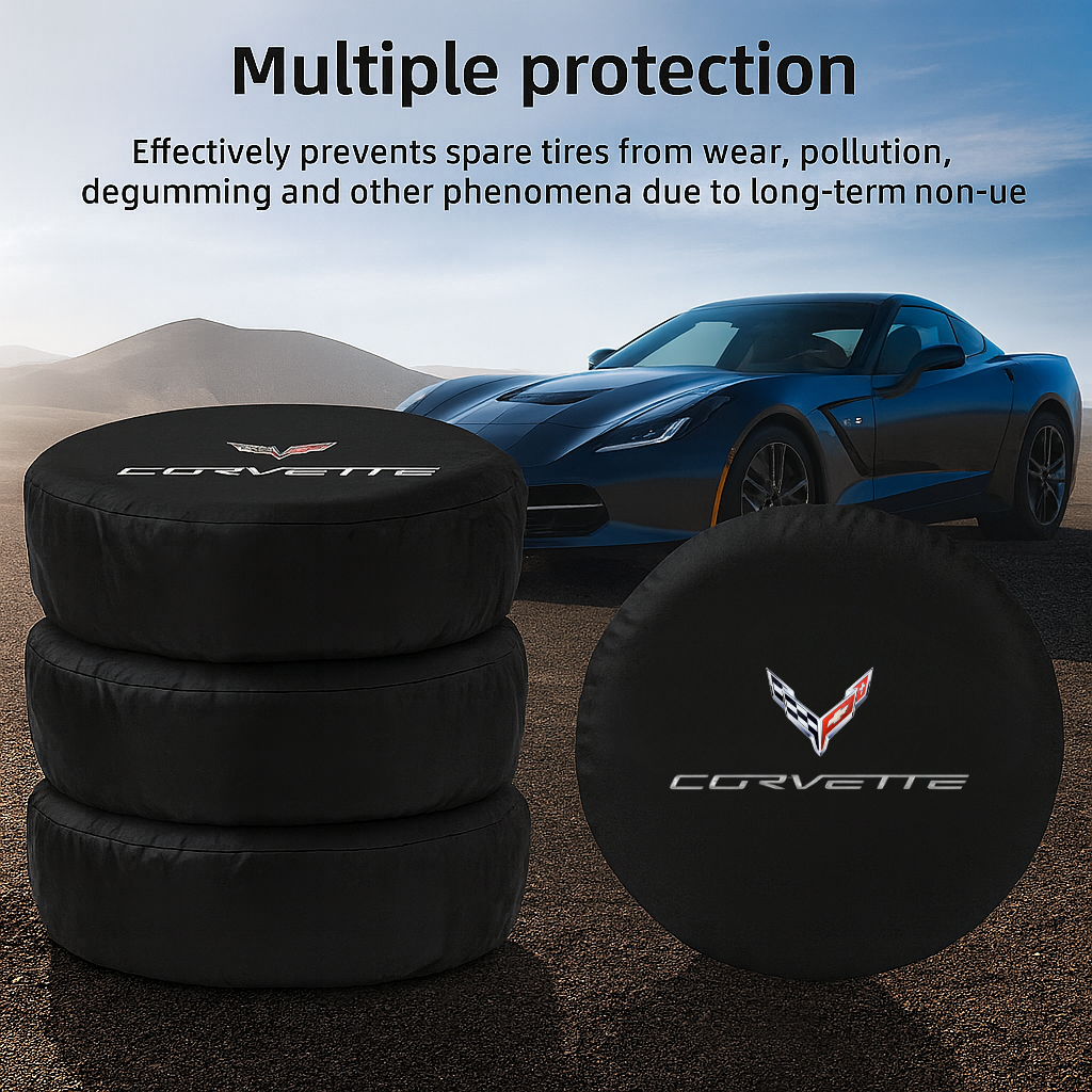 Corvette Tire Cover β Premium Waterproof Wheel Protector | American Muscle Car Style & UV Protection