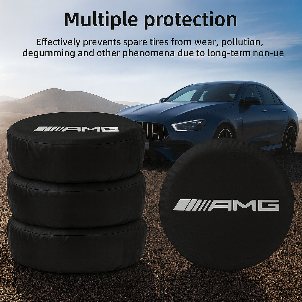 Mercedes AMG Tire Cover β Waterproof & UV-Resistant Car Wheel Protector | Elegant Mercedes-Benz AMG Design