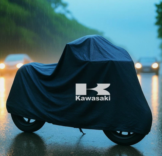 Kawasaki Motorcycle Protective Outdoor Cover – Rain, Sun & Dust Resistant