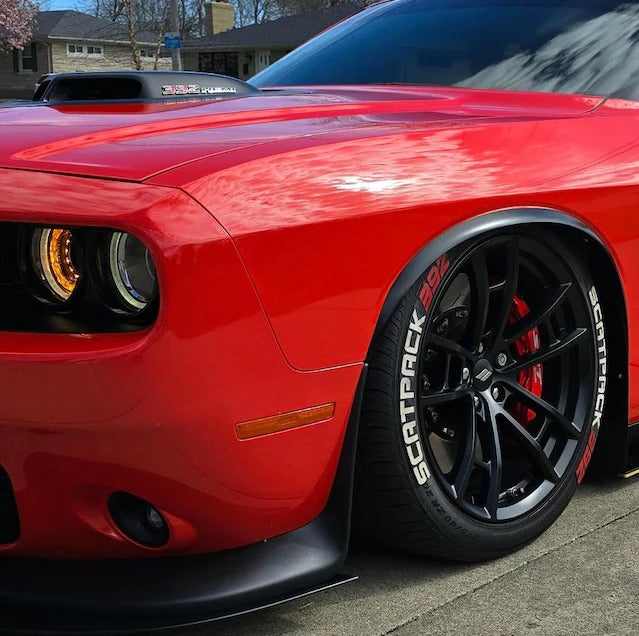 Scatpack 392 Permanent Tire Stickers – Full Set of 8 for 4 Tires – White Raised Lettering | Waterproof & 1.25" Decals