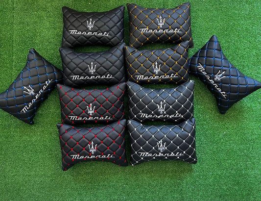 For Maserati Leather Neck Pillows for Cars - Premium Comfort and Style (2 PCS)