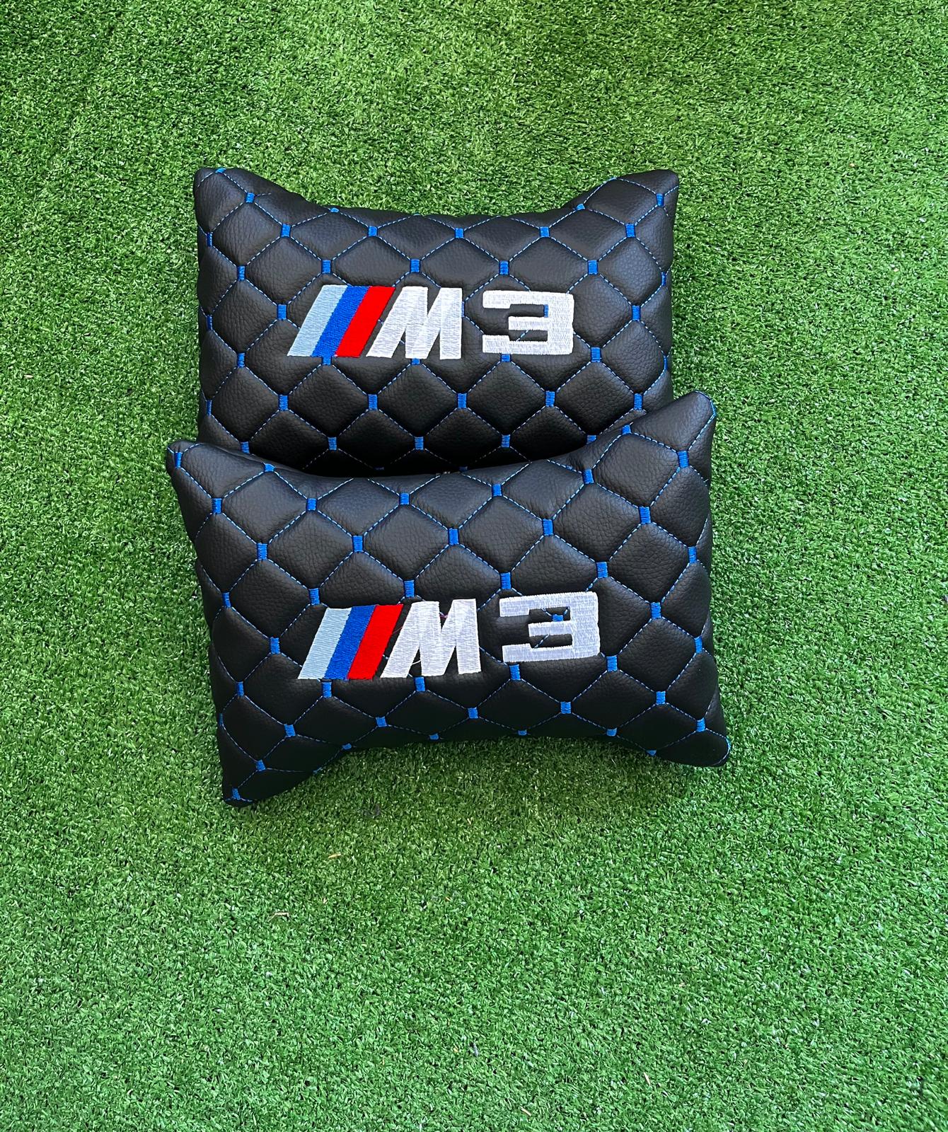 For BMW M3 Leather Neck Pillows for Cars - Premium Comfort and Style (2 PCS)