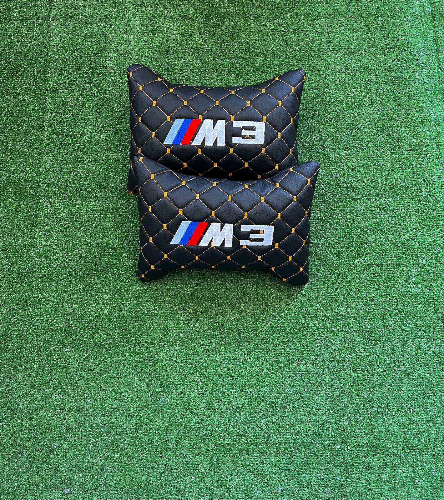 For BMW M3 Leather Neck Pillows for Cars - Premium Comfort and Style (2 PCS)