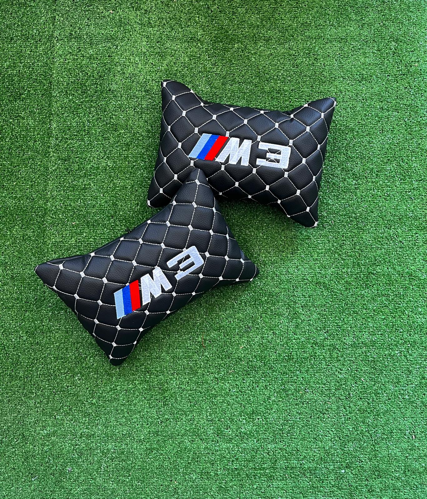 For BMW M3 Leather Neck Pillows for Cars - Premium Comfort and Style (2 PCS)