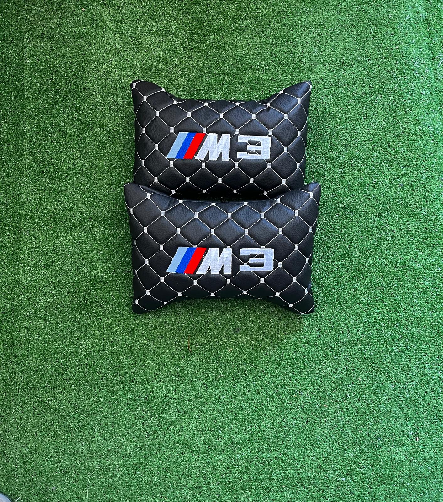 For BMW M3 Leather Neck Pillows for Cars - Premium Comfort and Style (2 PCS)