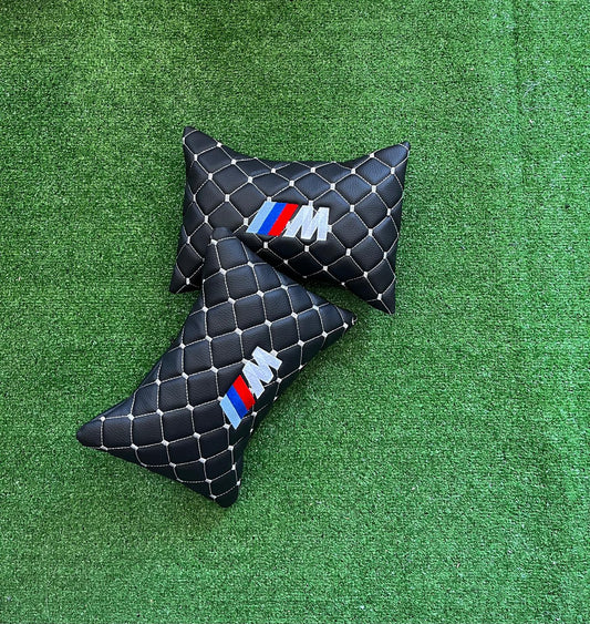 For BMW M Leather Neck Pillows for Cars - Premium Comfort and Style (2 PCS)