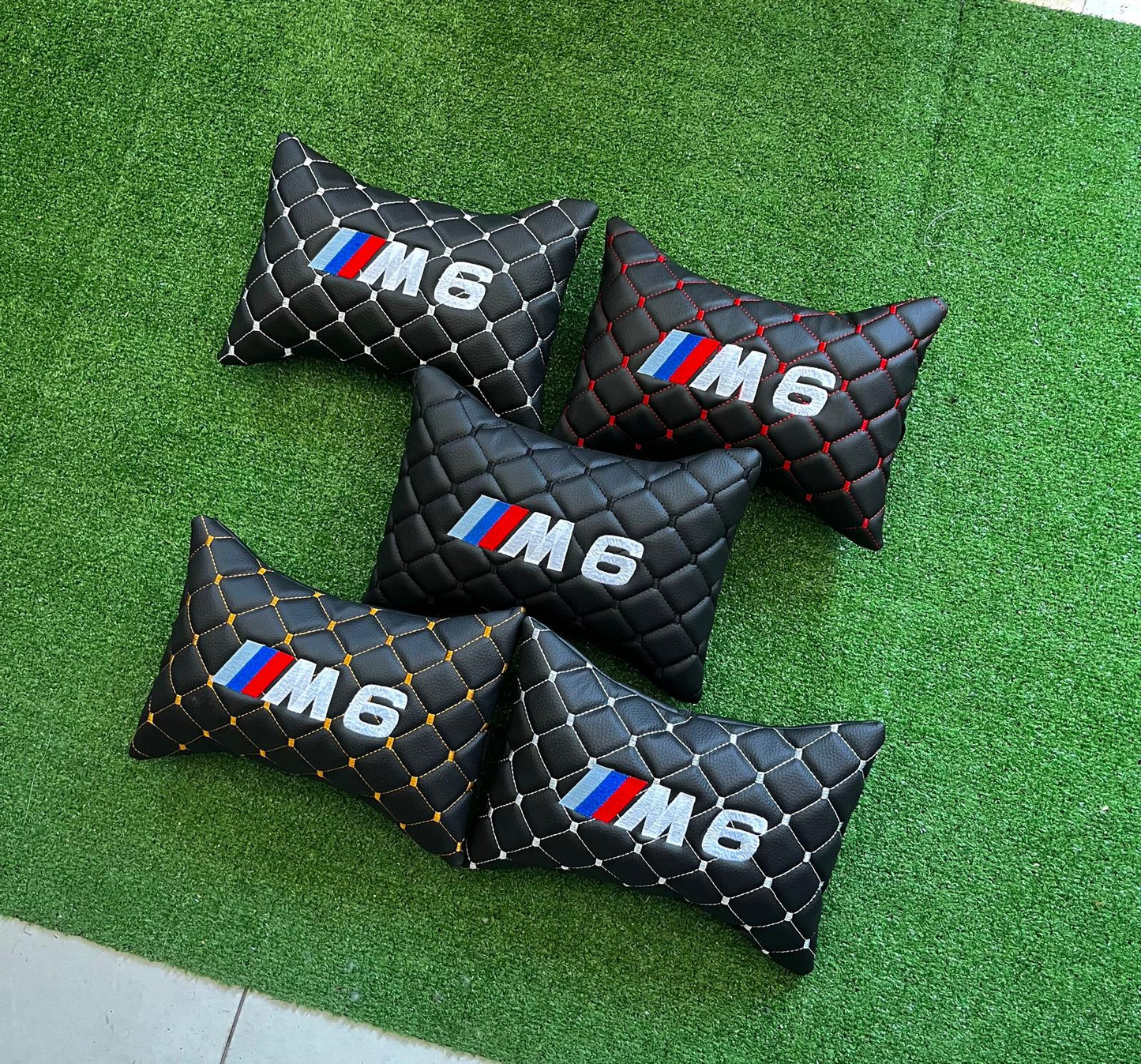 For BMW M6 Leather Neck Pillows for Cars - Premium Comfort and Style (2 PCS)