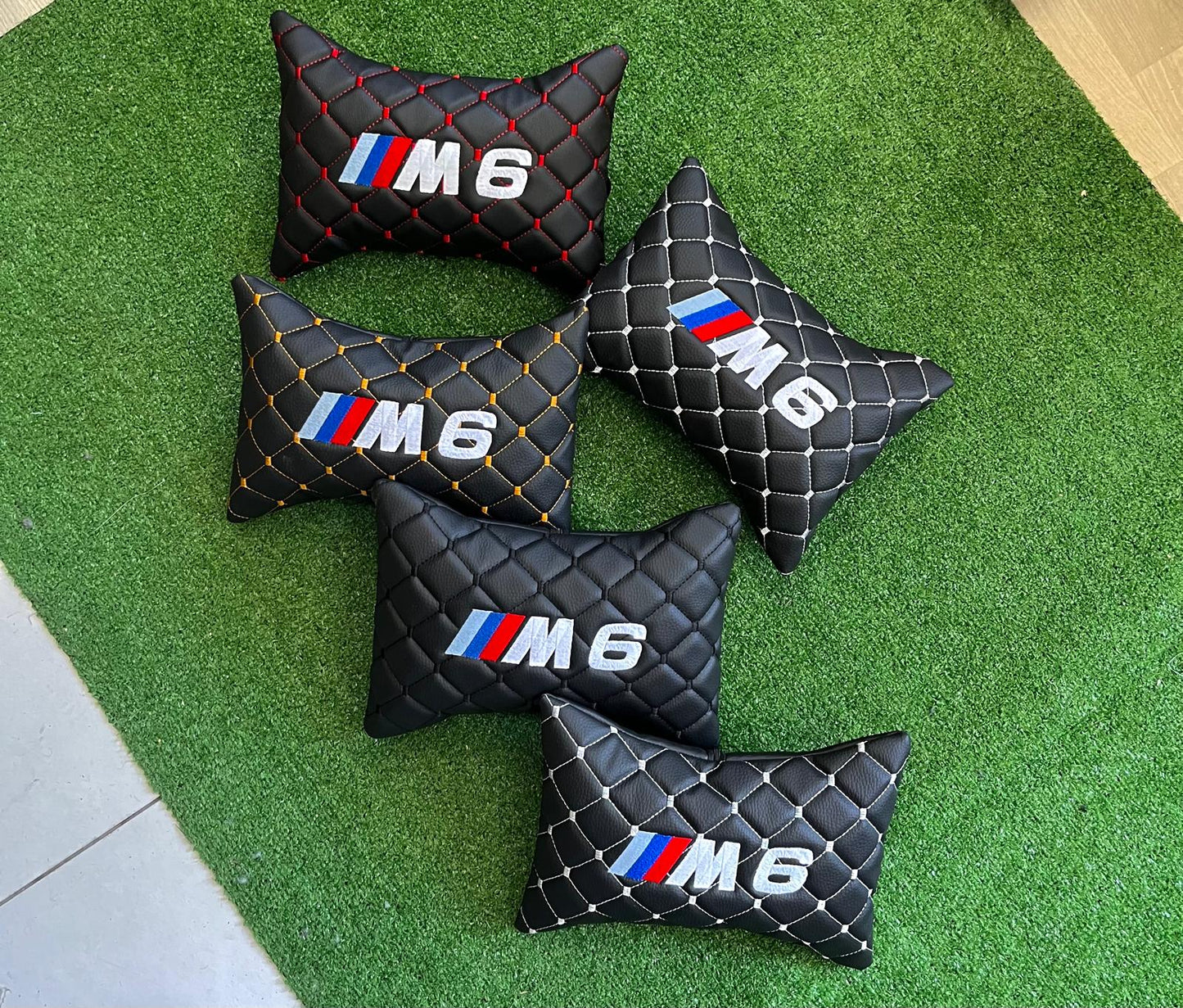 For BMW M6 Leather Neck Pillows for Cars - Premium Comfort and Style (2 PCS)