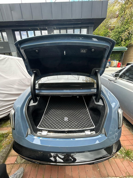 For All Rolls Royce Spectre Model Cargo Liner, Bespoke Leather Trunk Mat