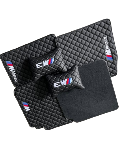 For BMW M3 Series Car Floor Mats Set ( With 2 Pillow ) Custom fit Leather for all BMW M3 Series Waterproof Carpet Liner and 2 Pillow Set