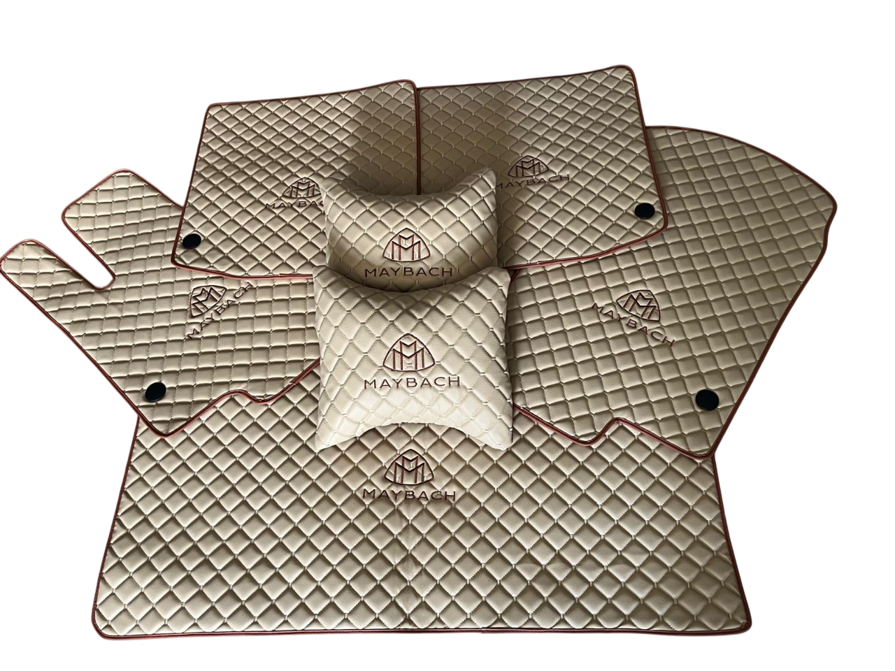 Maybach Leather Floor Mats Set Trunk Mat Pillow For Maybach