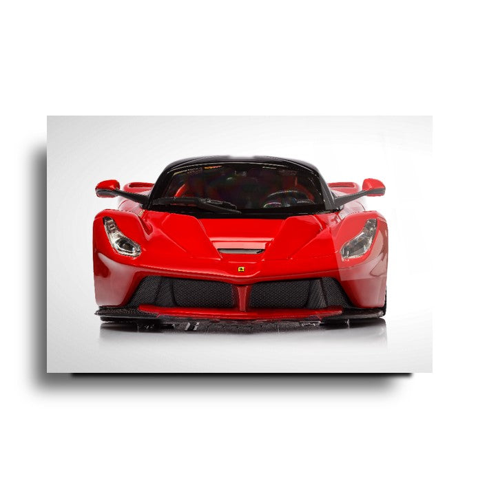 Red Ferrari LaFerrari Glass Wall Art – Luxury Supercar Tempered Glass Picture for Modern Home & Garage Décor