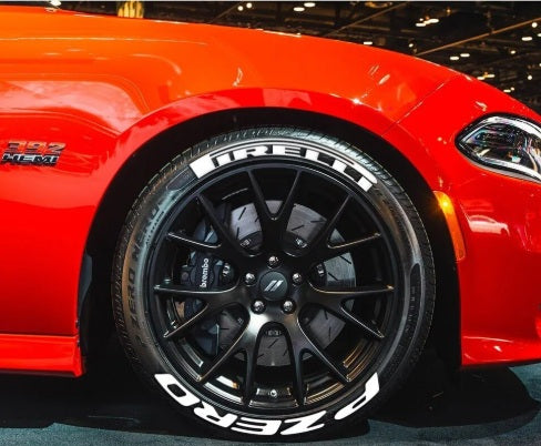 P Zero Permanent Tire Stickers Full Set of 8 for 4 Tires Waterproof & 1.25" Decals