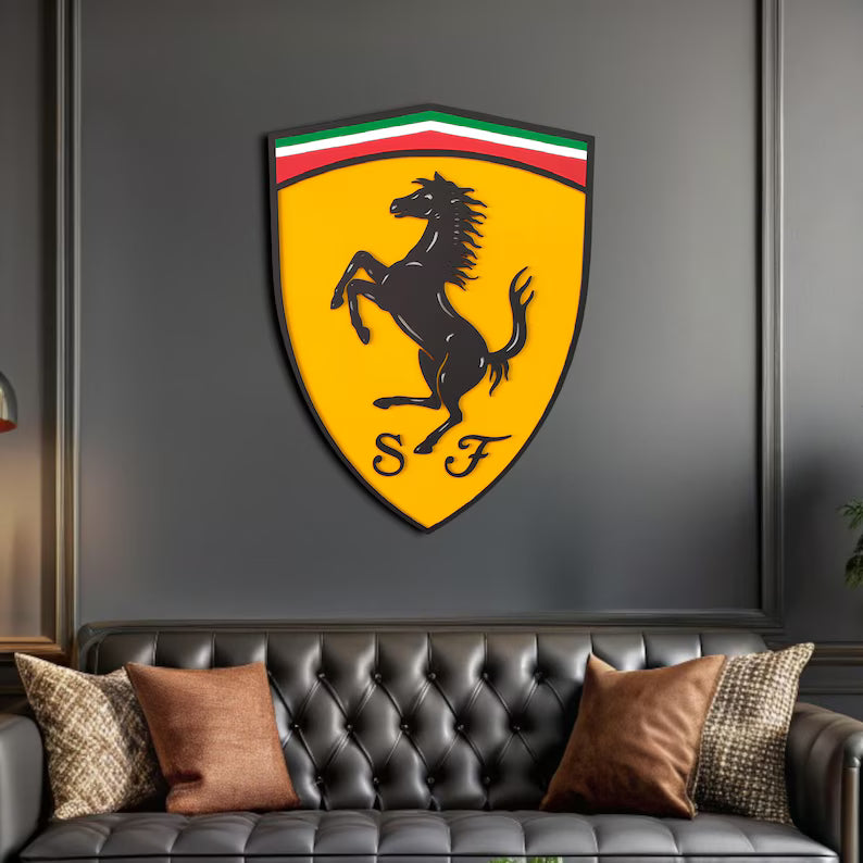Ferrari Wall Sign for Garage – Premium Wall Decor for Car Enthusiasts
