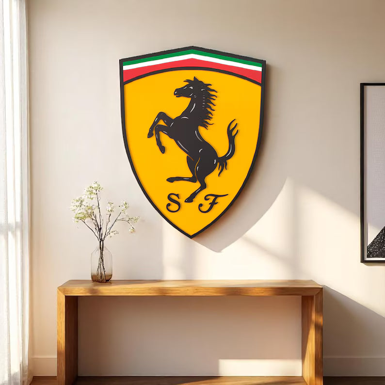 Ferrari Wall Sign for Garage – Premium Wall Decor for Car Enthusiasts
