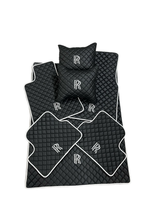 For all Rolls Royce Spectre Car Floor Mats Full Set, 2 Lumbar Cushion, Cargo Liner