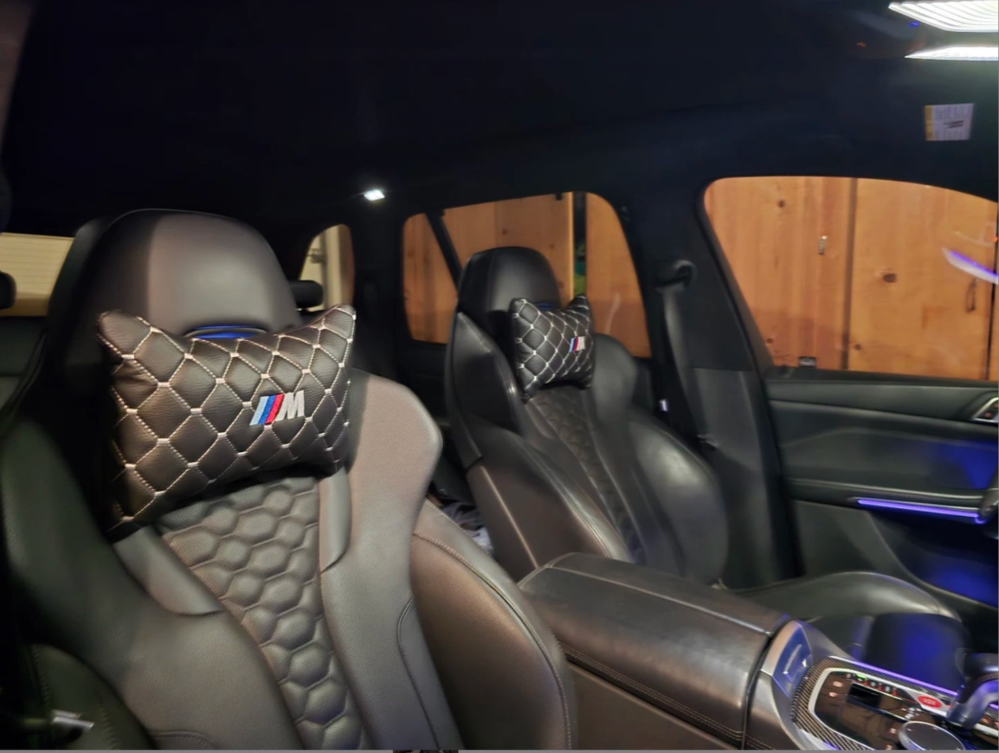 For BMW M Leather Neck Pillows for Cars - Premium Comfort and Style (2 PCS)