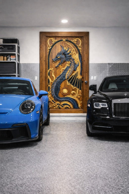Luxury Hand-Carved Wooden Door with Dragon Design – Premium Custom Interior & Exterior Door