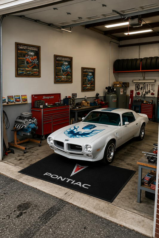 Pontiac Garage Floor Mat 5x7 FT (60x87 Inches) Premium Showroom Rug Wall Decor