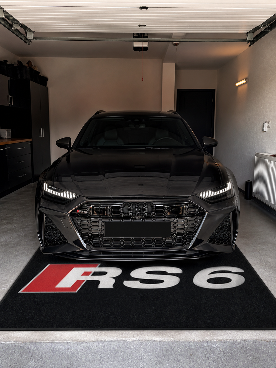 Audi RS6 Garage Floor Mat 5x7 FT (60x87 Inches) Premium Showroom Rug & Wall Decor