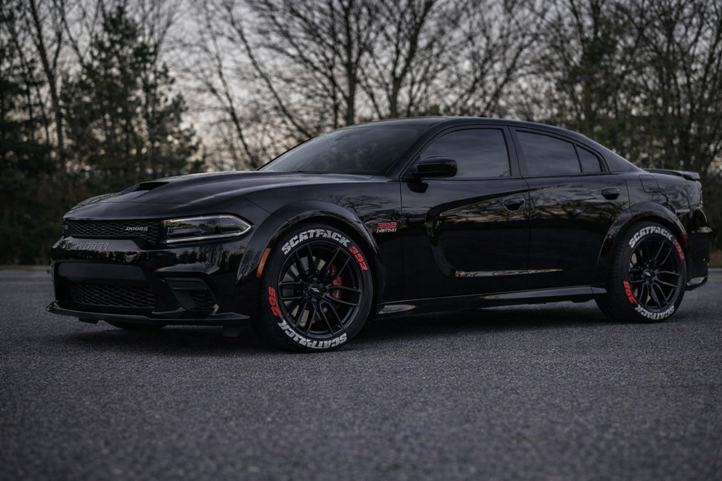 Scatpack 392 Permanent Tire Stickers – Full Set of 8 for 4 Tires – White Raised Lettering | Waterproof & 1.25" Decals