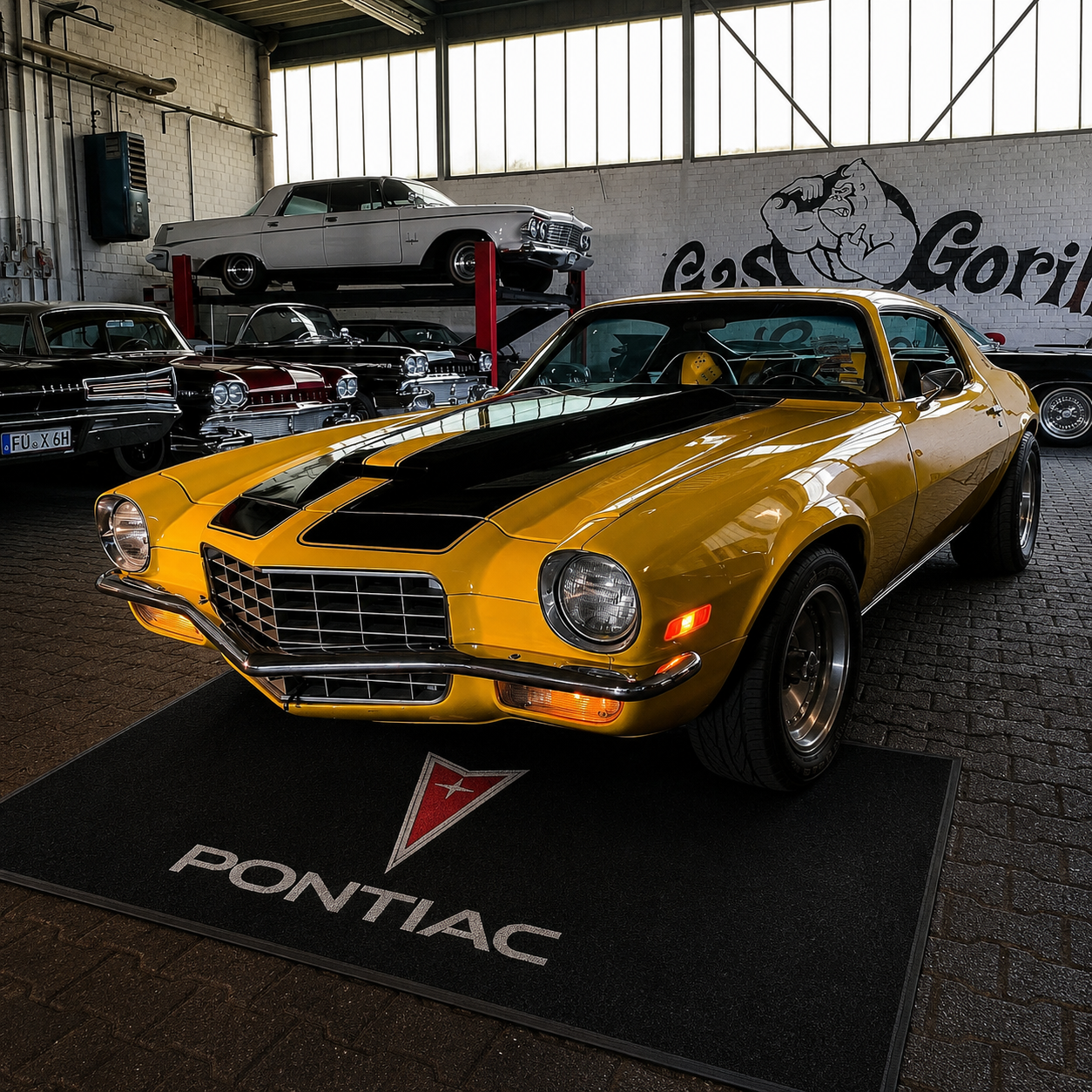 Pontiac Garage Floor Mat 5x7 FT (60x87 Inches) Premium Showroom Rug Wall Decor