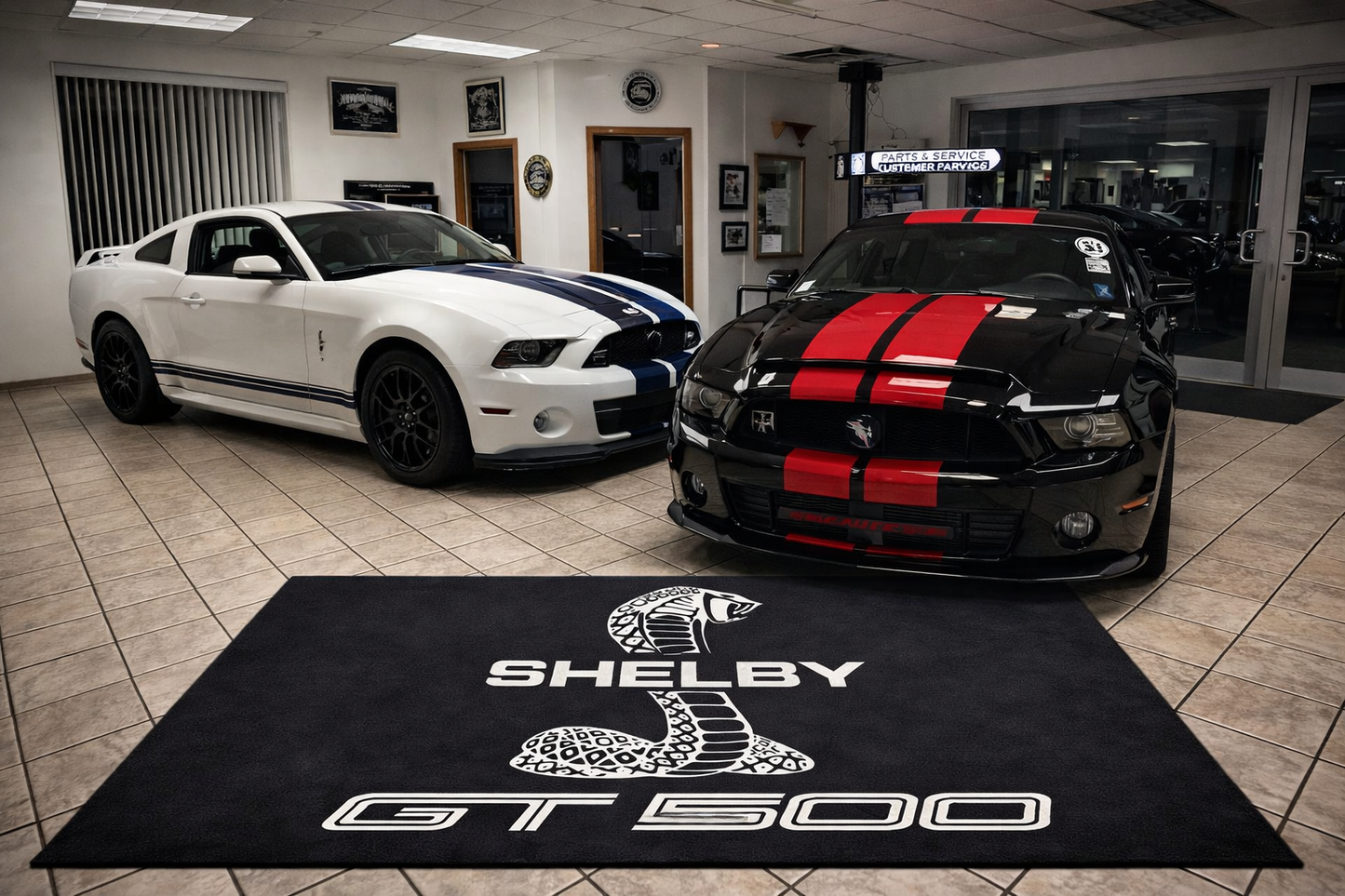 Shelby GT500 Floor Mat 5x7 FT (60x87 Inches) Premium Showroom Rug Wall Decor