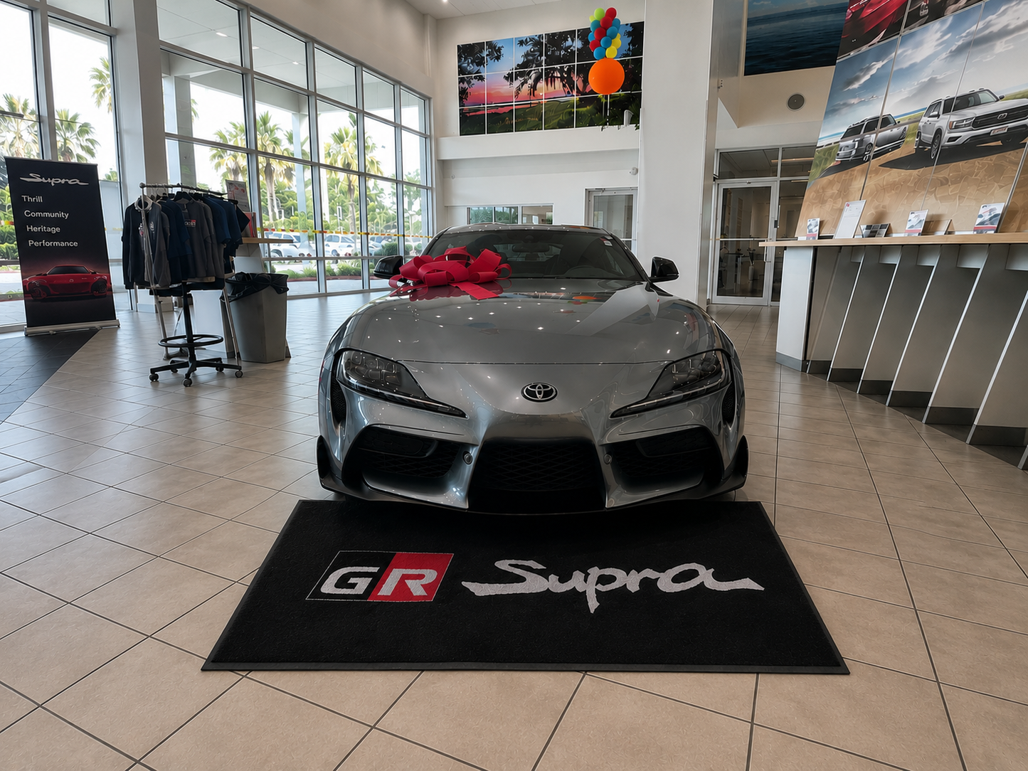 GR Supra Garage Floor Mat 5x7 FT (60x87 Inches) Premium Showroom Rug Wall Decor