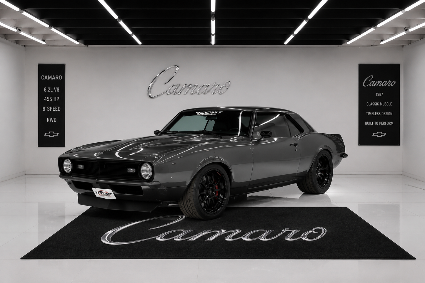 Camaro Garage Floor Mat 5x7 FT (60x87 Inches) Premium Showroom Rug Wall Decor