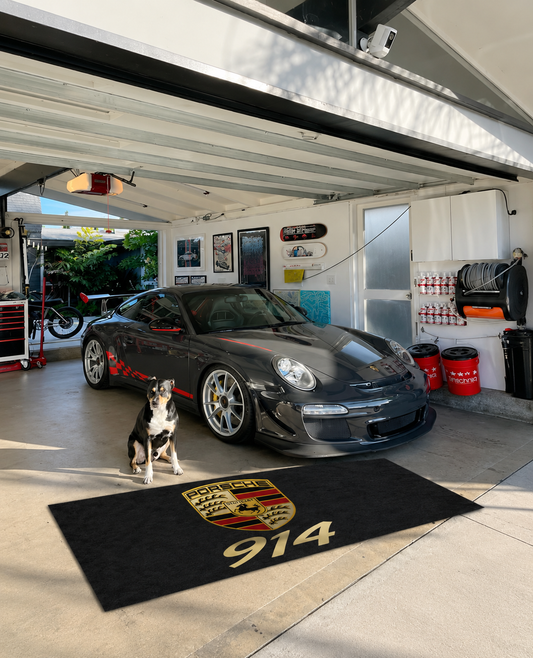 Porsche 914 Garage Floor Mat 5x7 FT (60x87 Inches) Premium Showroom Rug Wall Decor