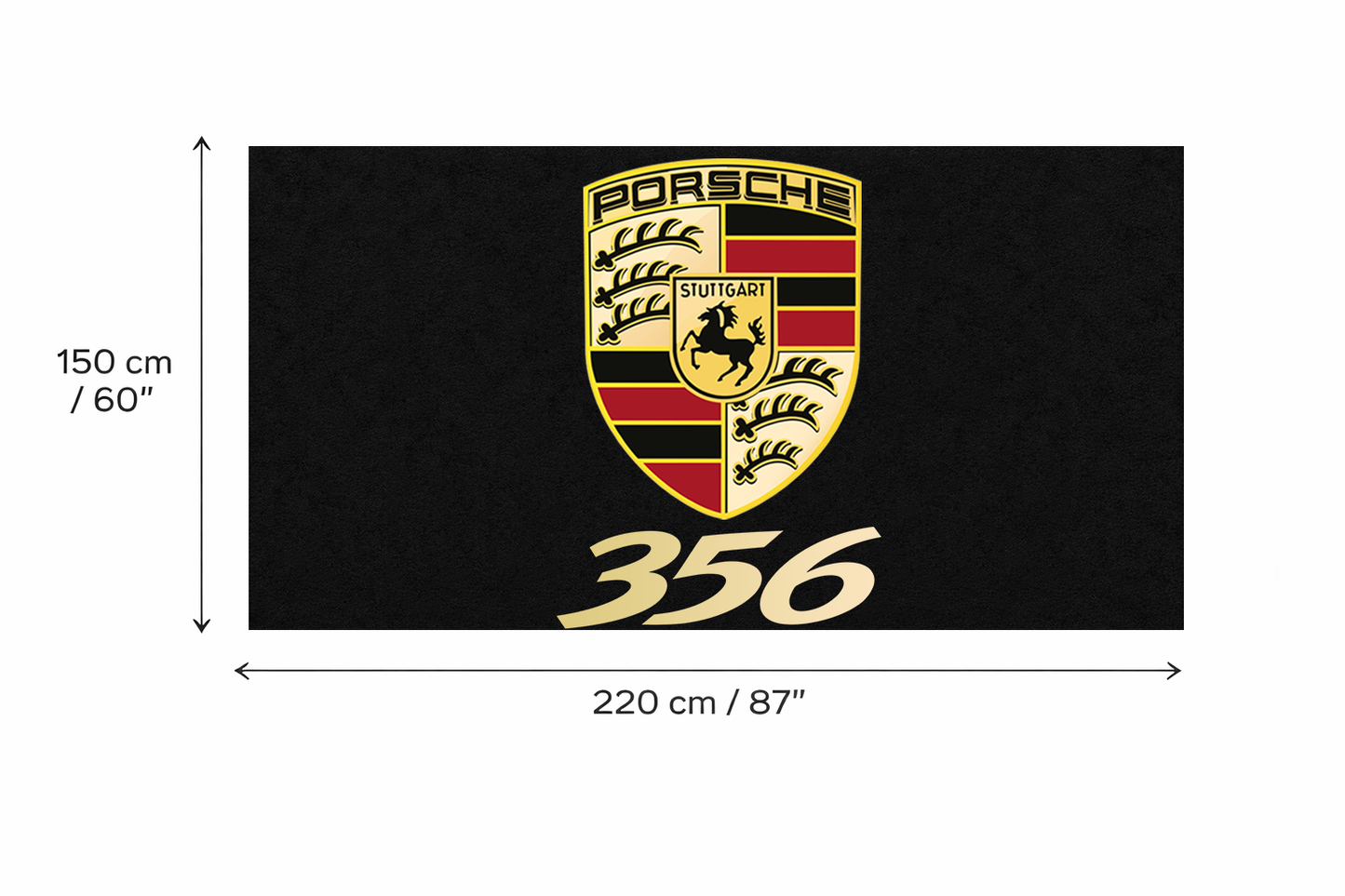 Porsche 356 Garage Floor Mat 5x7 FT (60x87 Inches) Premium Showroom Rug Wall Decor