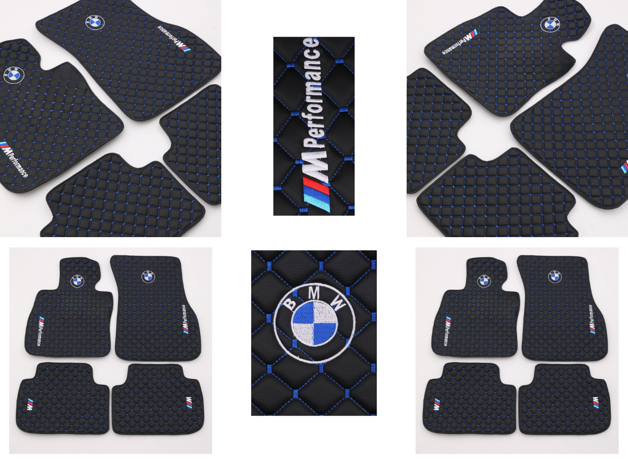 For BMW Floor Mats Set + Leather Trunk Mat