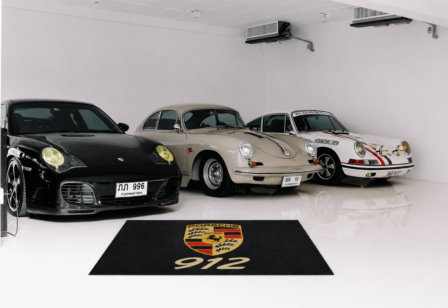 Porsche 912 Garage Floor Mat 5x7 FT (60x87 Inches) Premium Showroom Rug Wall Decor