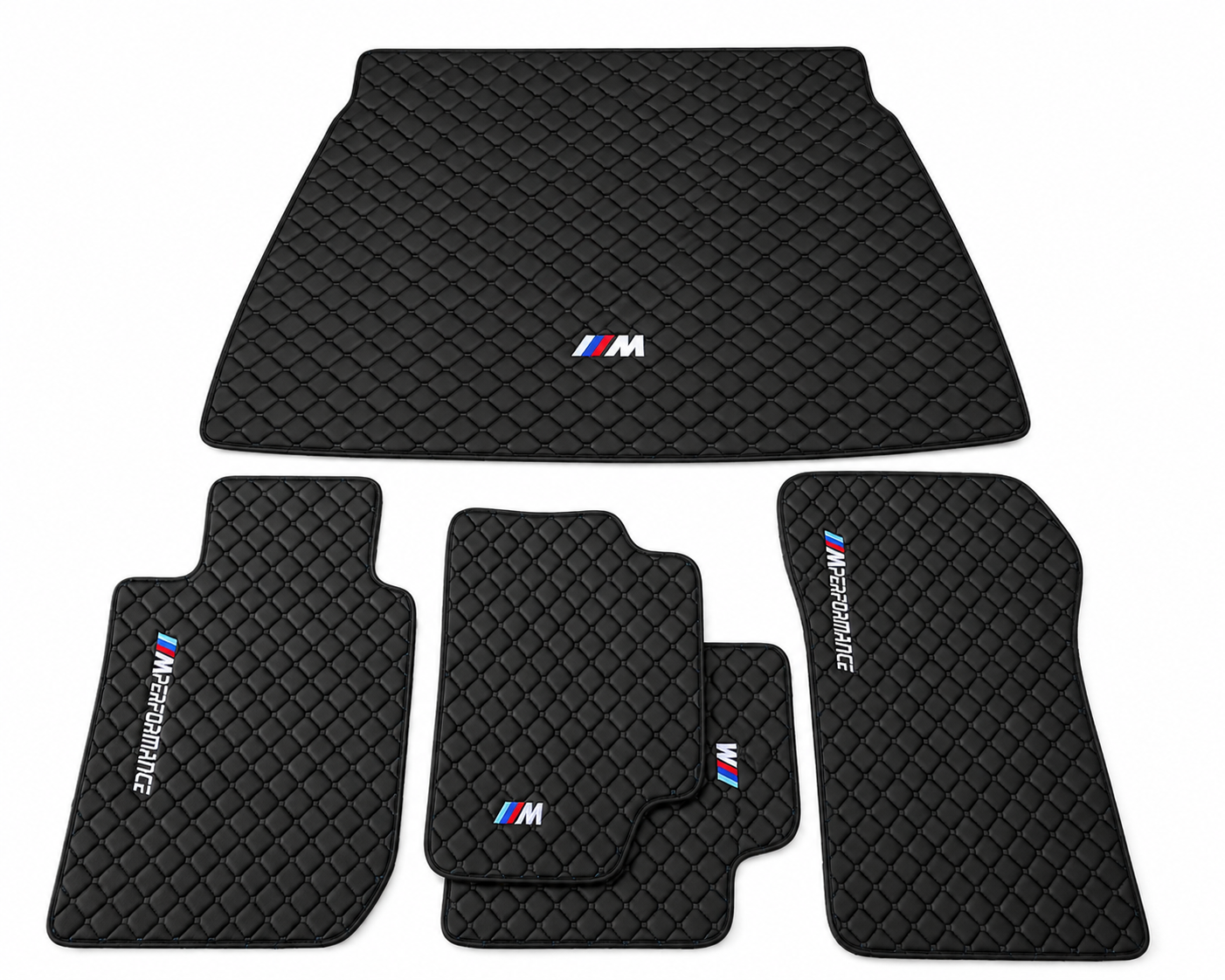 For BMW Floor Mats Set + Leather Trunk Mat