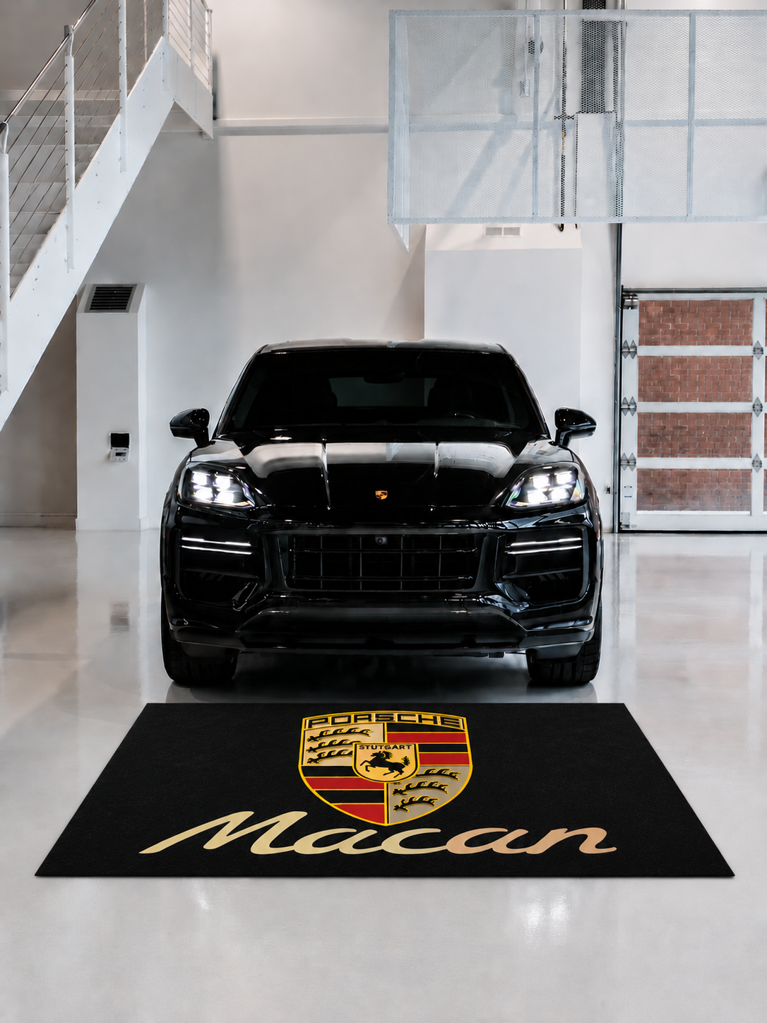 Porsche Macan Garage Floor Mat 5x7 FT (60x87 Inches) Premium Showroom Rug Wall Decor