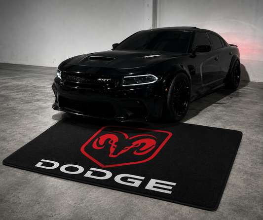 Dodge Garage Floor Mat 5x7 FT (60x87 Inches) Premium Showroom Rug Wall Decor
