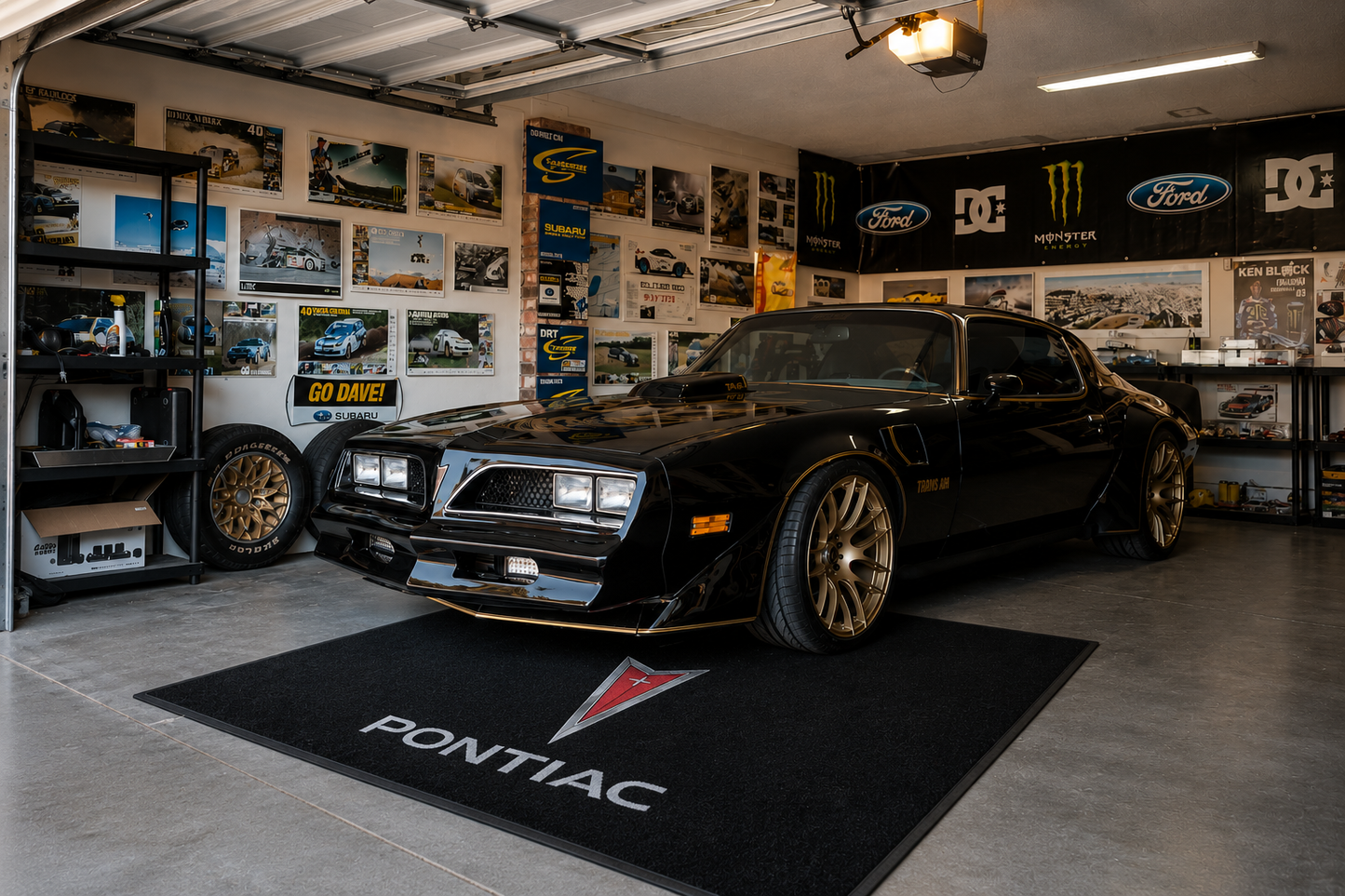 Pontiac Garage Floor Mat 5x7 FT (60x87 Inches) Premium Showroom Rug Wall Decor