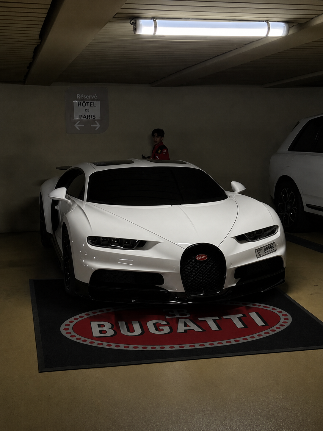 Bugatti Garage Floor Mat 5x7 FT (60x87 Inches) Premium Showroom Rug & Wall Decor