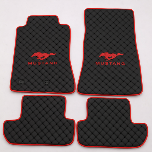 For Ford Mustang Car Floor Mats Custom fit Leather for all Mustang Model Waterproof Carpet Liner