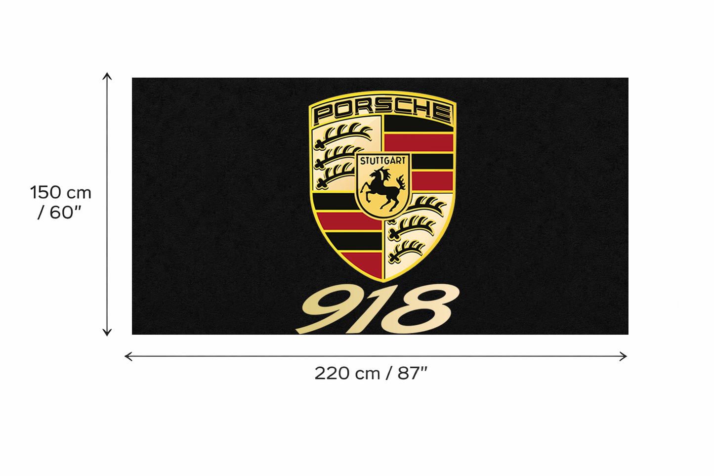 Porsche 918 Garage Floor Mat 5x7 FT (60x87 Inches) Premium Showroom Rug Wall Decor