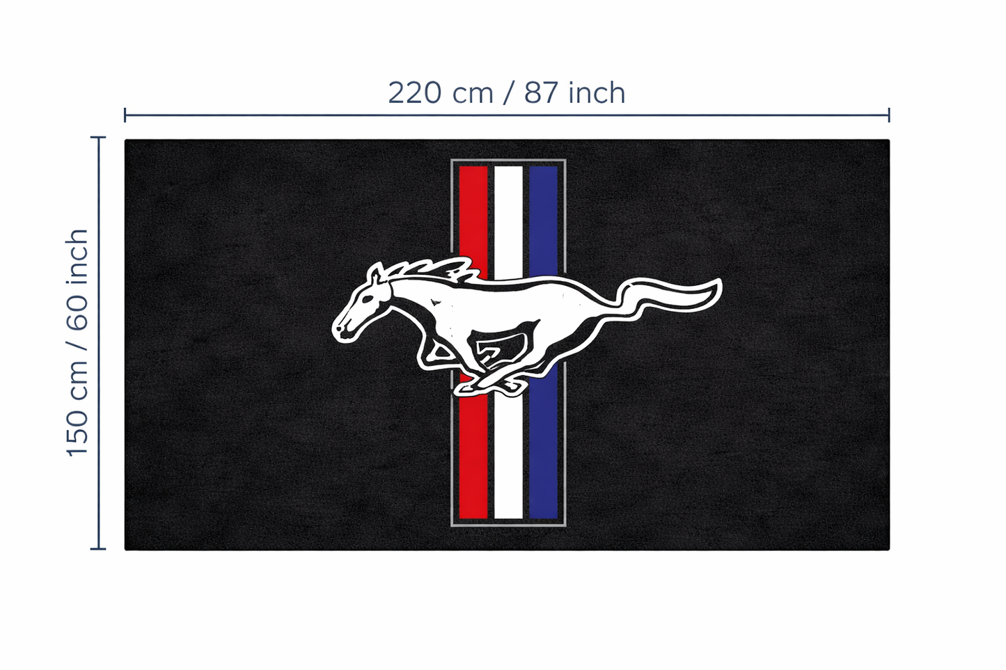 Mustang Garage Floor Mat 5x7 FT (60x87 Inches) Premium Showroom Rug Wall Decor