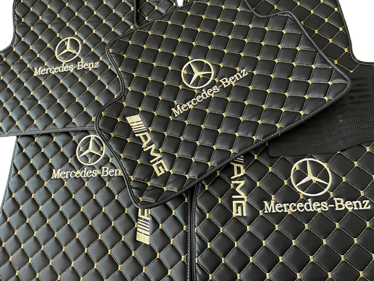 For SL43 AMG Car Floor Mats Custom fit Leather for all Mercedes Benz AMG Model Waterproof Carpet Liner