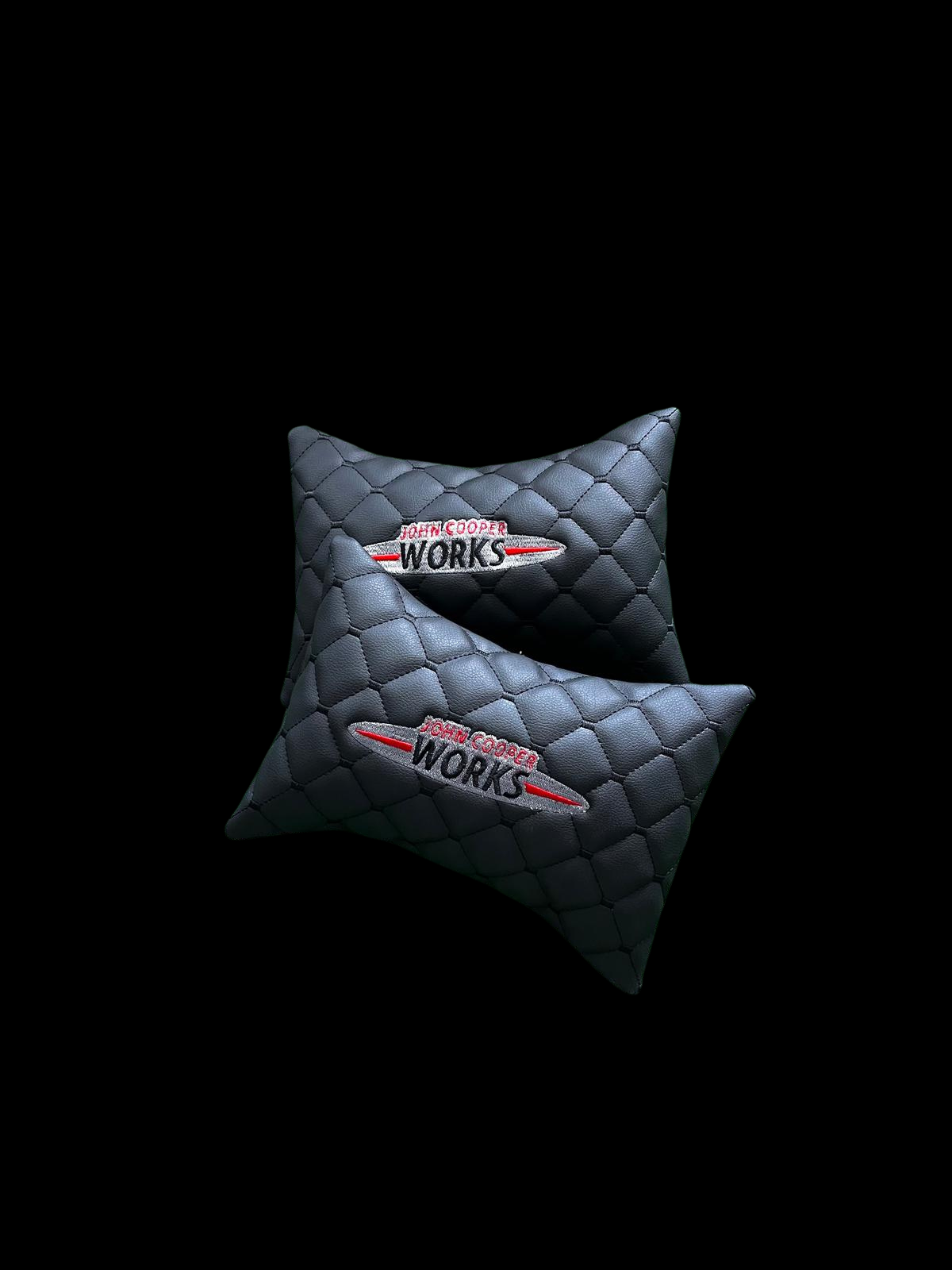For Mini Cooper John Cooper Leather Neck Pillows for Cars - Premium Comfort and Style (2 PCS)