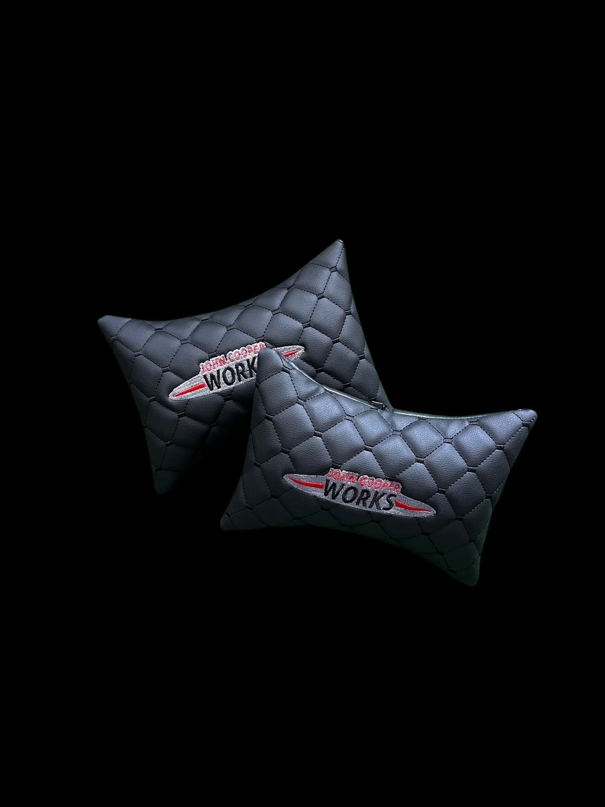 For Mini Cooper John Cooper Leather Neck Pillows for Cars - Premium Comfort and Style (2 PCS)