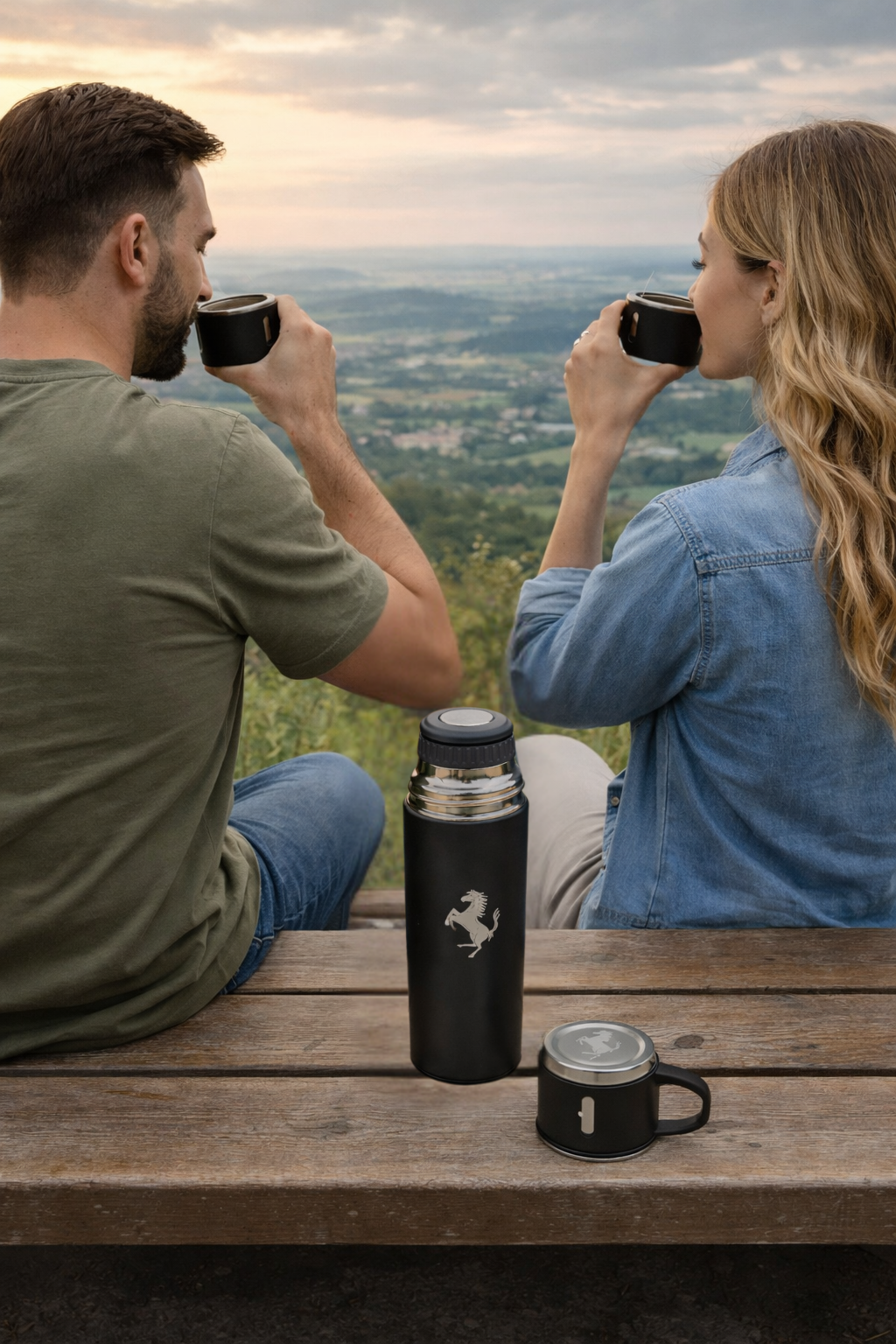 Laser Logo Thermos Set 500 ml – Insulated Flask with 3 Cups