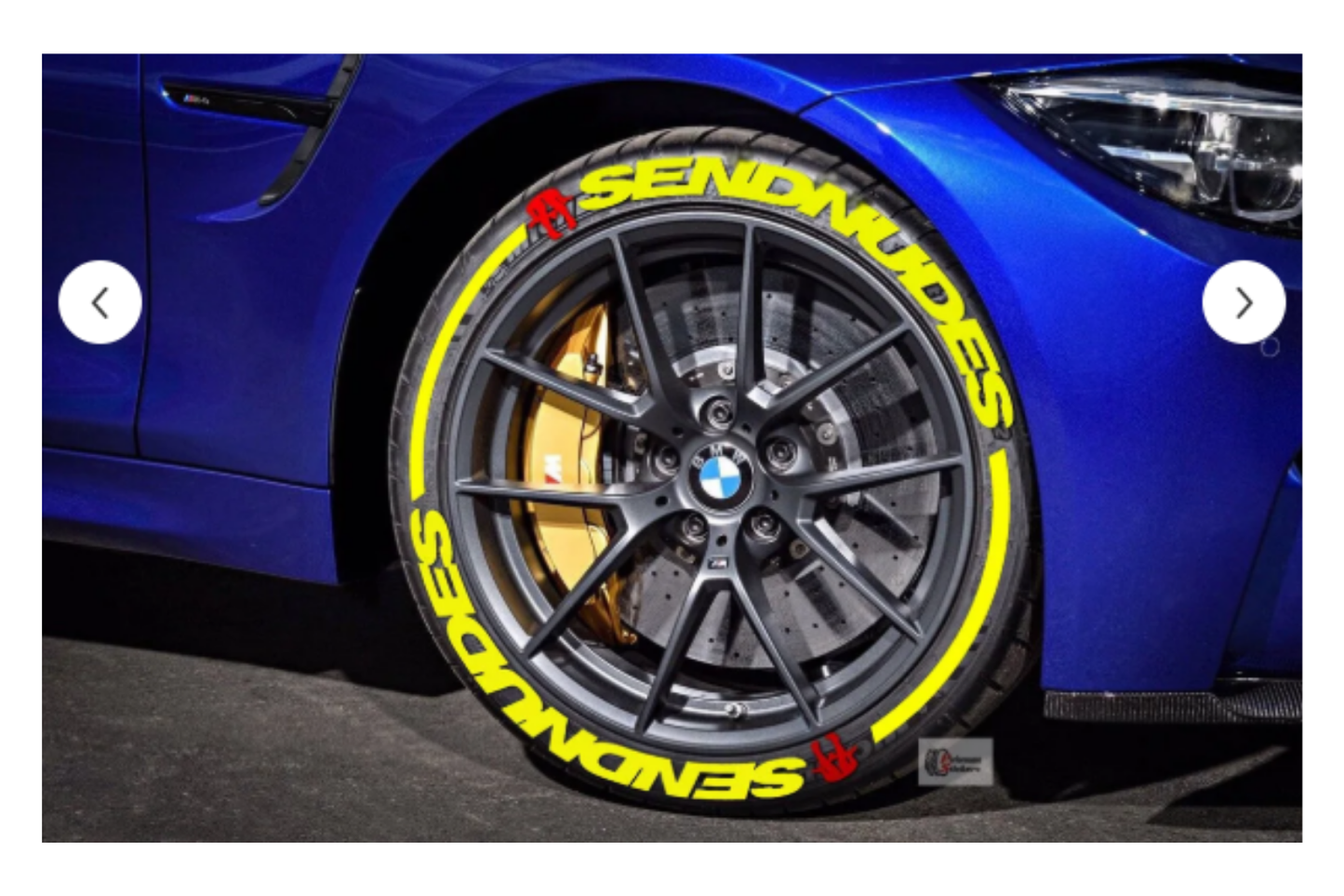 Permanent Tire Lettering Sendnudes Stickers Tire Decals Sticker 1.25" 4Tires